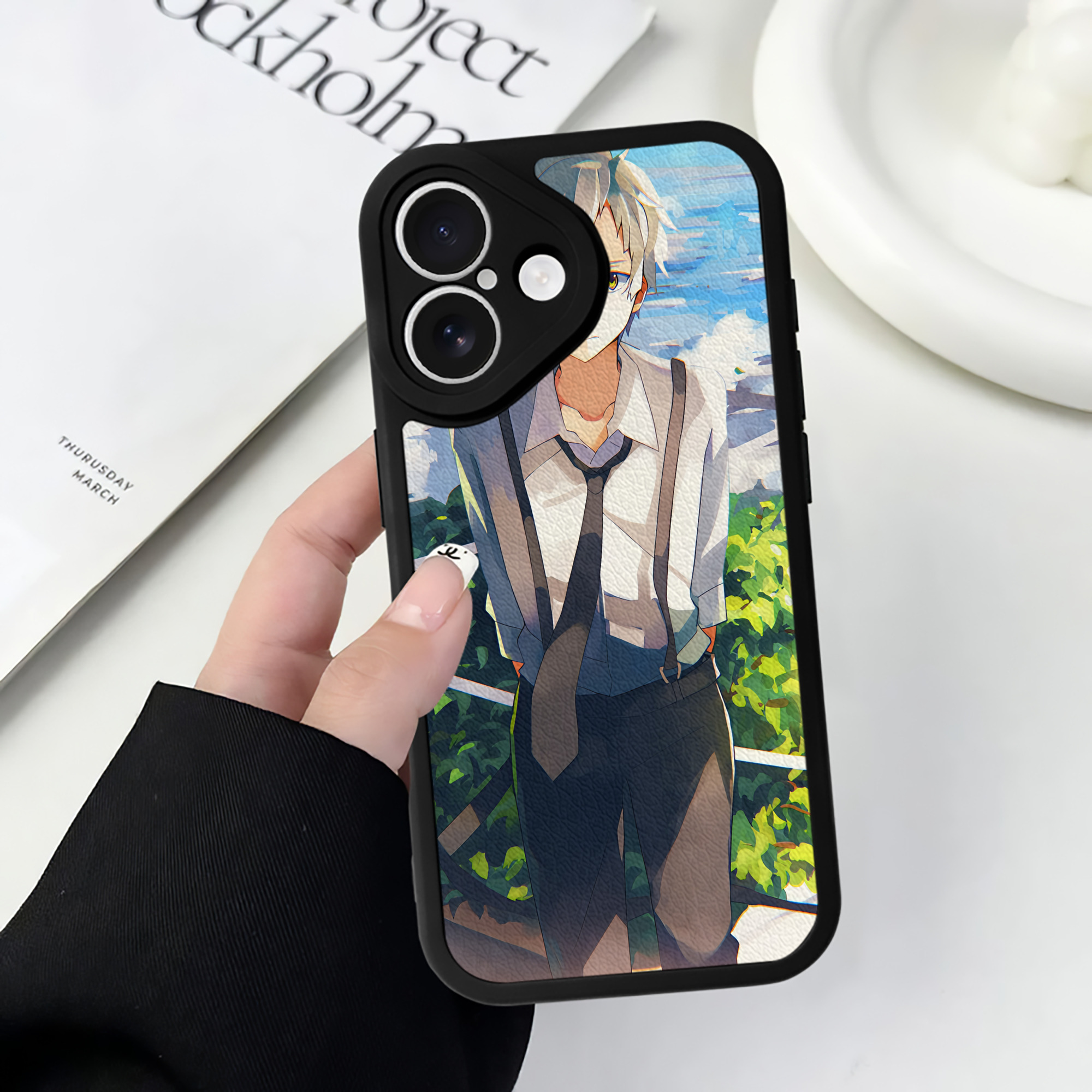 （画像用） 文豪ストレイドッグス Bungo Stray Dogs 【iPhone 16シリーズ対応】シリコンスマホケース（レザー調） 材質：シリコン